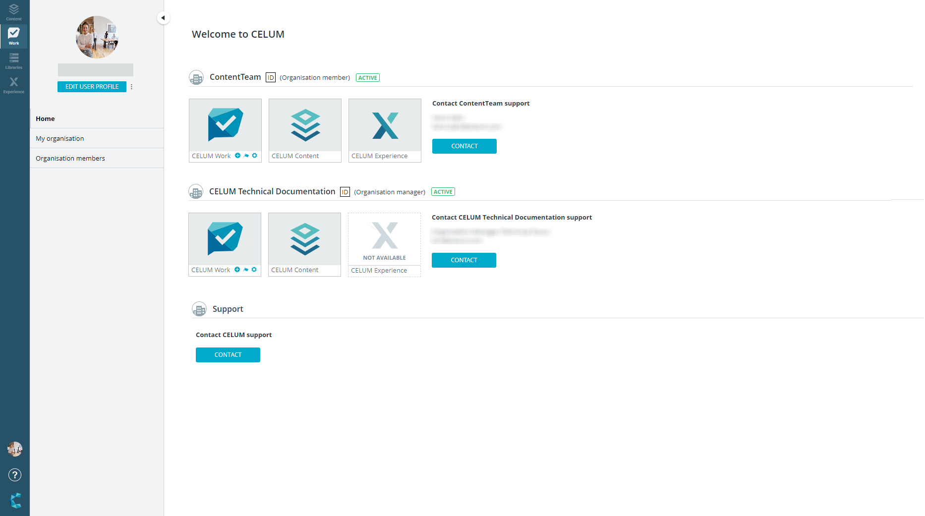 CELUM Cloud Account Home page